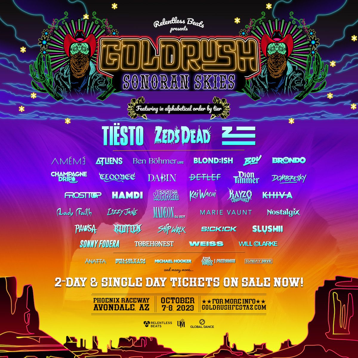 GOLDRUSH: SONORAN SKIES PHASE 02 LINEUP AND ARTIST-BY-DAY ANNOUNCED